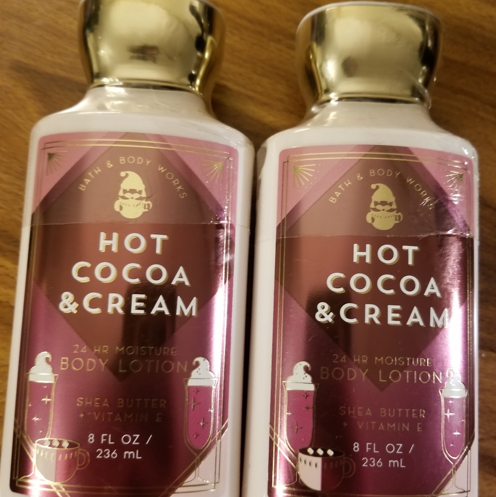 2 hot Cocoa and cream body lotions